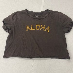 Billabong cropped tee aloha mahalo small